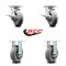Service Caster 6 Inch Kingpinless Thermoplastic Rubber Wheel Caster Brakes 2 Rigid SCC, 2PK SCC-KP30S620-TPRRD-SLB-2-R-2 - alternate 7